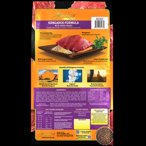 Zignature Select Cuts Dry Dog Food - Kangaroo - 12.5lb Bag